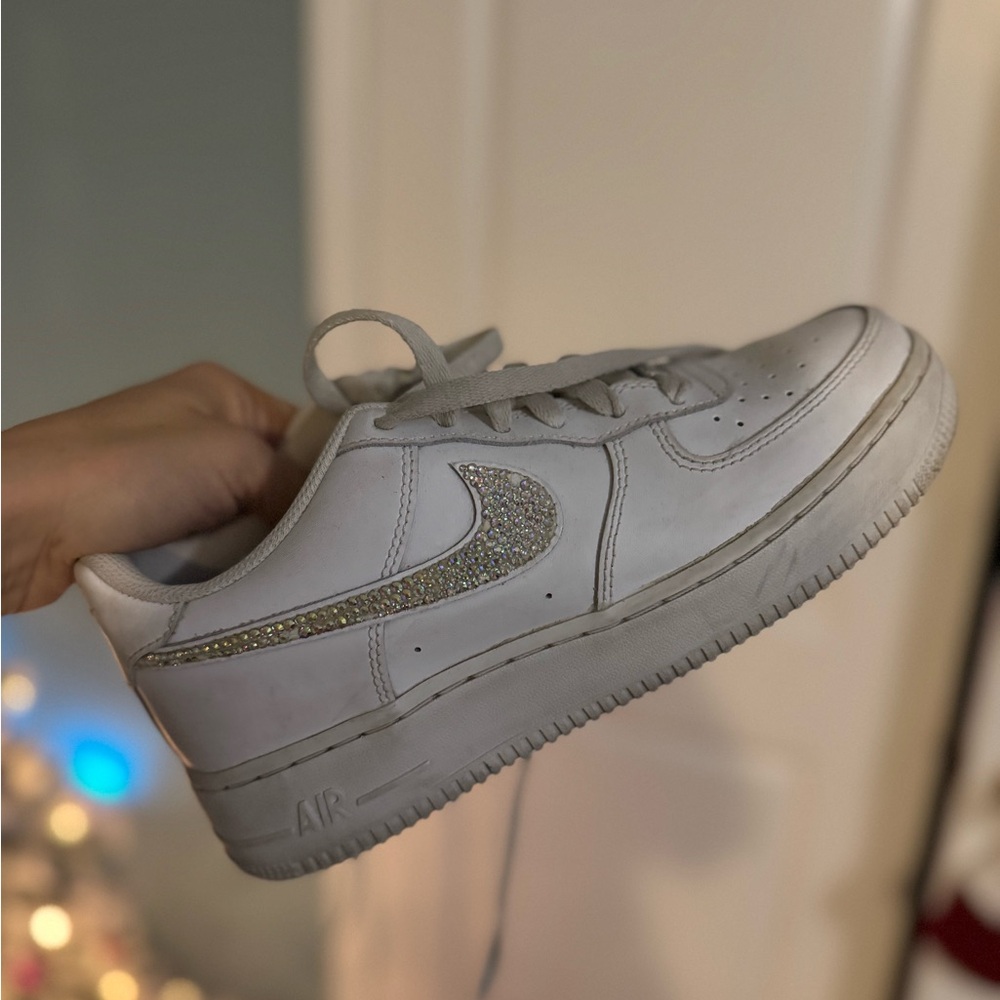 White Sneakers with Silver Accents